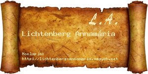 Lichtenberg Annamária névjegykártya